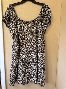 No Boundaries Brown and White Floral Mini Dress